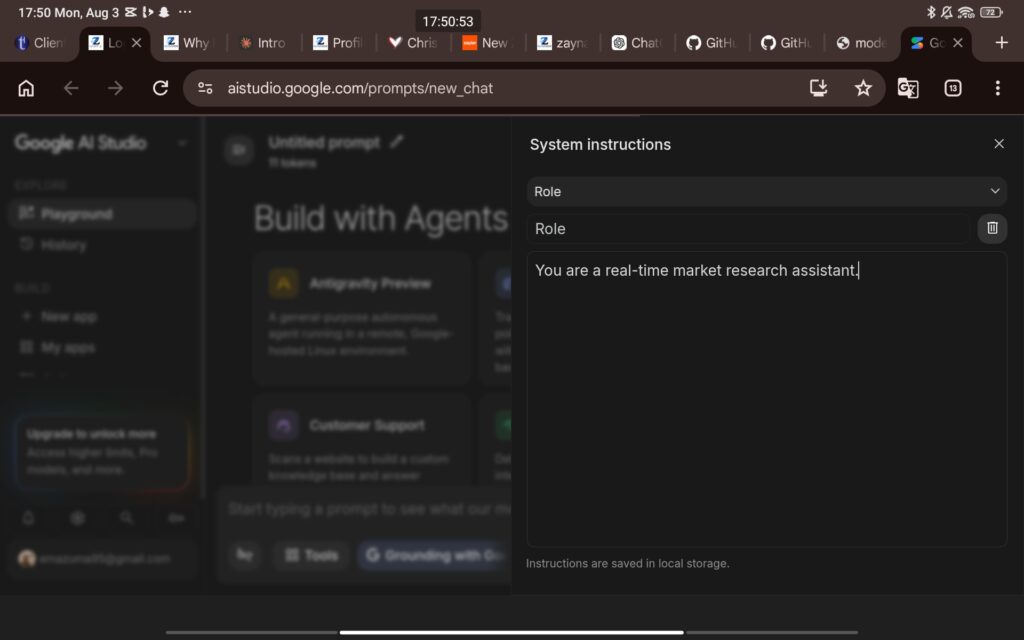 Building my first AI agent in Google AI Studio