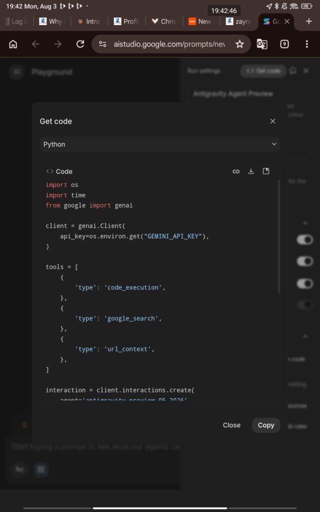 Building my first AI agent in Google AI Studio