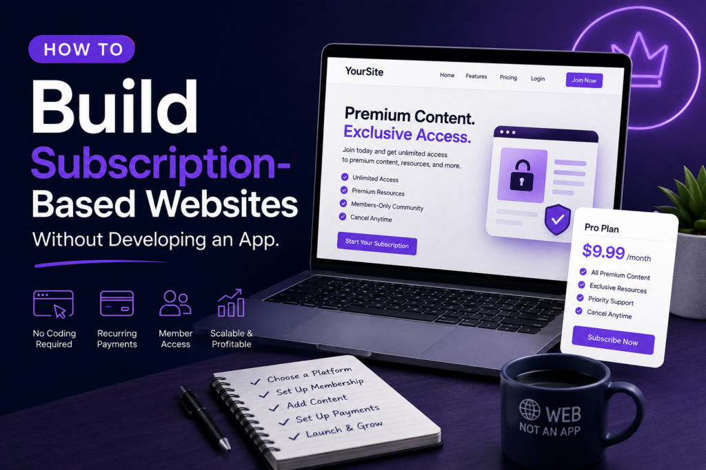 How to Build Subscription-Based Websites Without Developing an App.