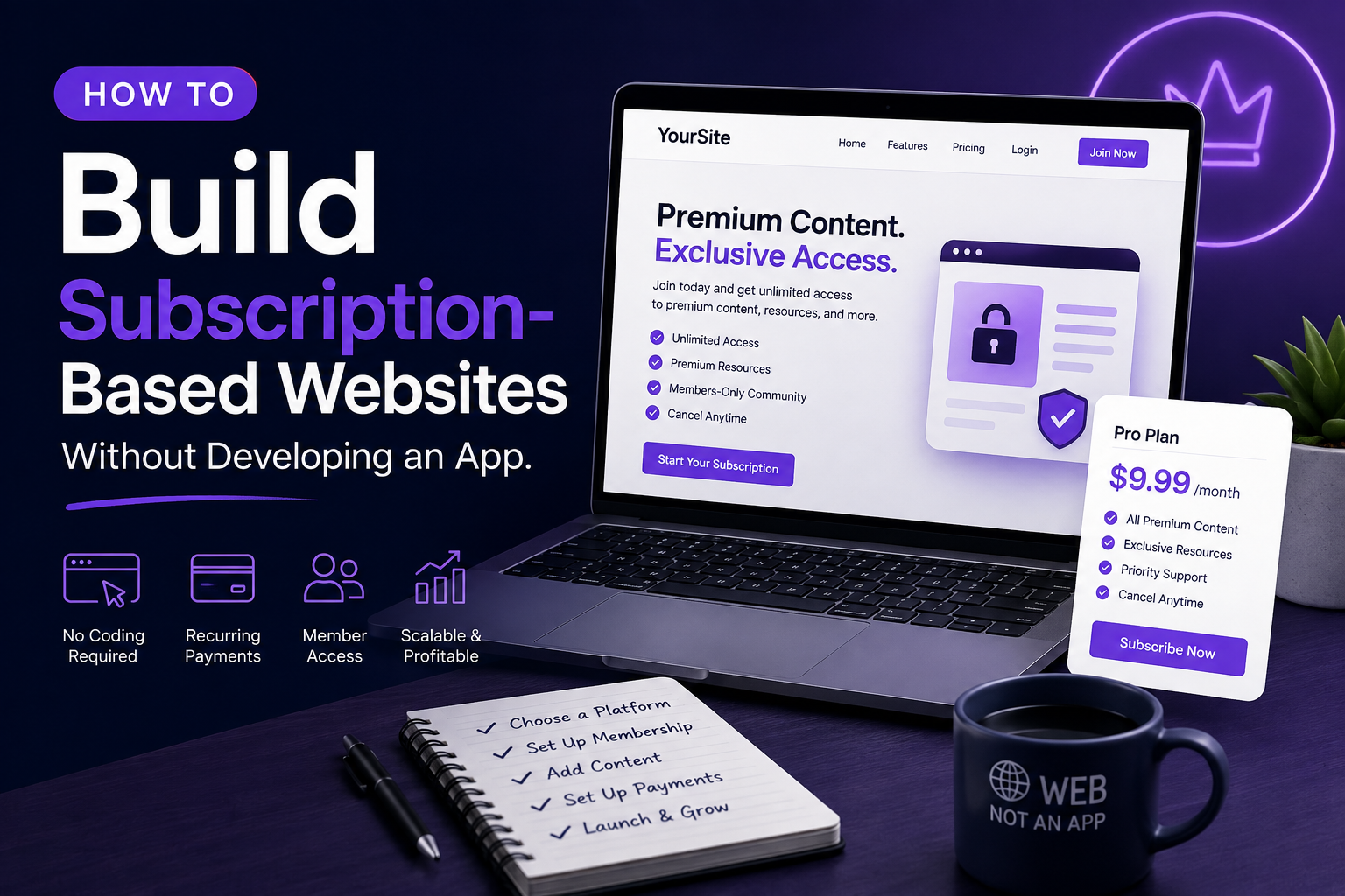 How to Build Subscription-Based Websites Without Developing an App.