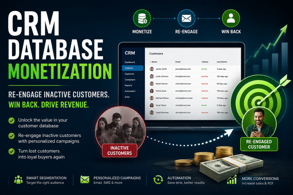 crm database monetization, re-engage inactive customers, lost customer win-back campaign